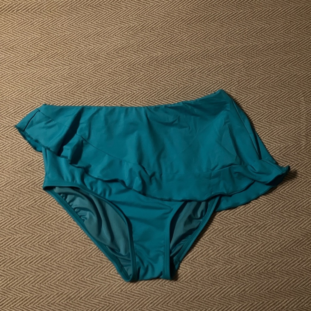 Lands' End Women's Bikini Bottom with Asymmetrical Ruffle